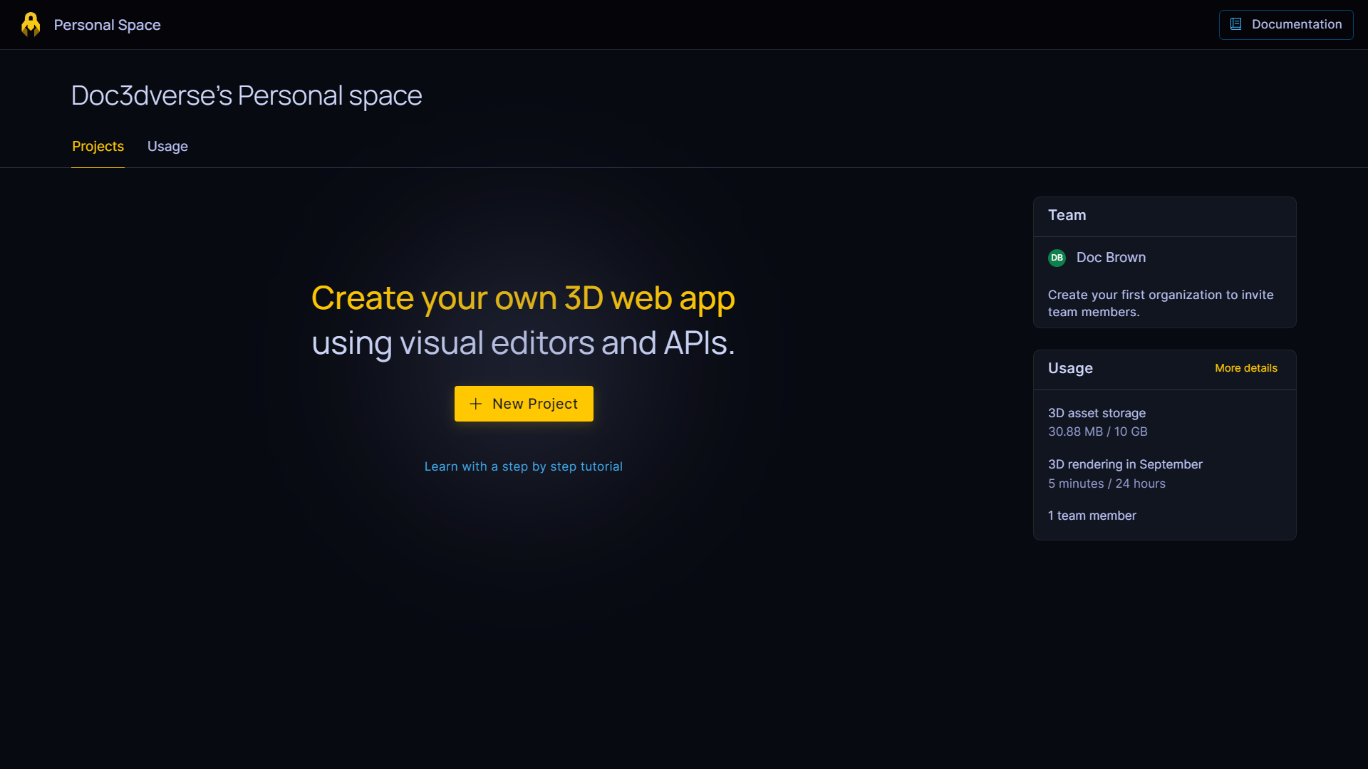 The Console home page: your Personal Space