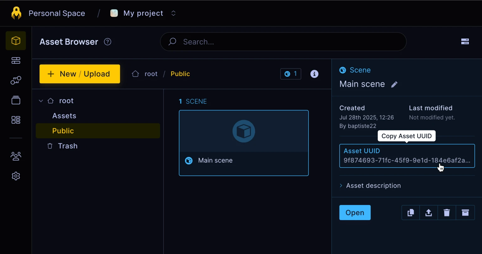Getting the Scene UUID from the Asset Browser