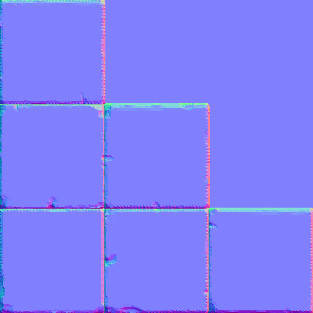 Normal texture of a cube mesh.