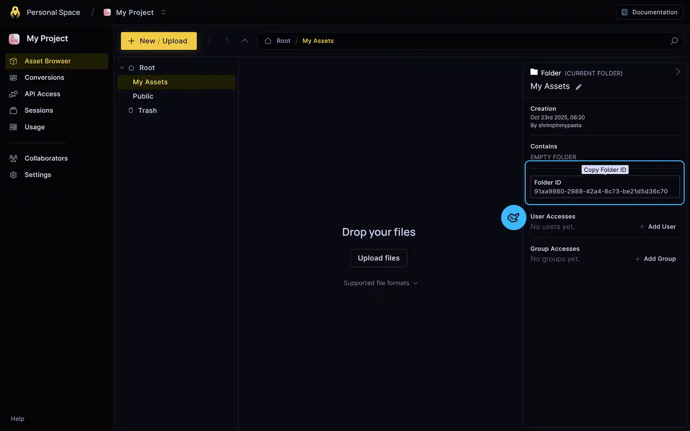 Get Folder ID from Console.