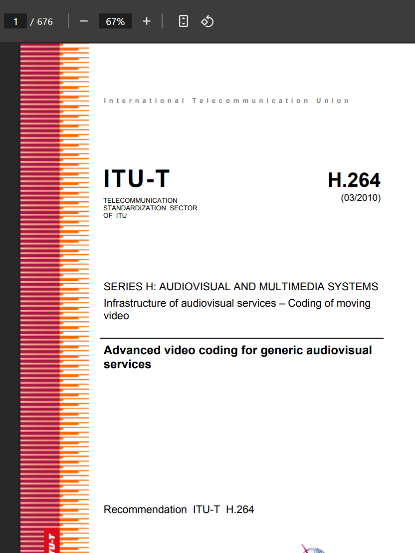 ITU-T Rec. H.264 (08/2010) Advanced video coding for generic audiovisual services