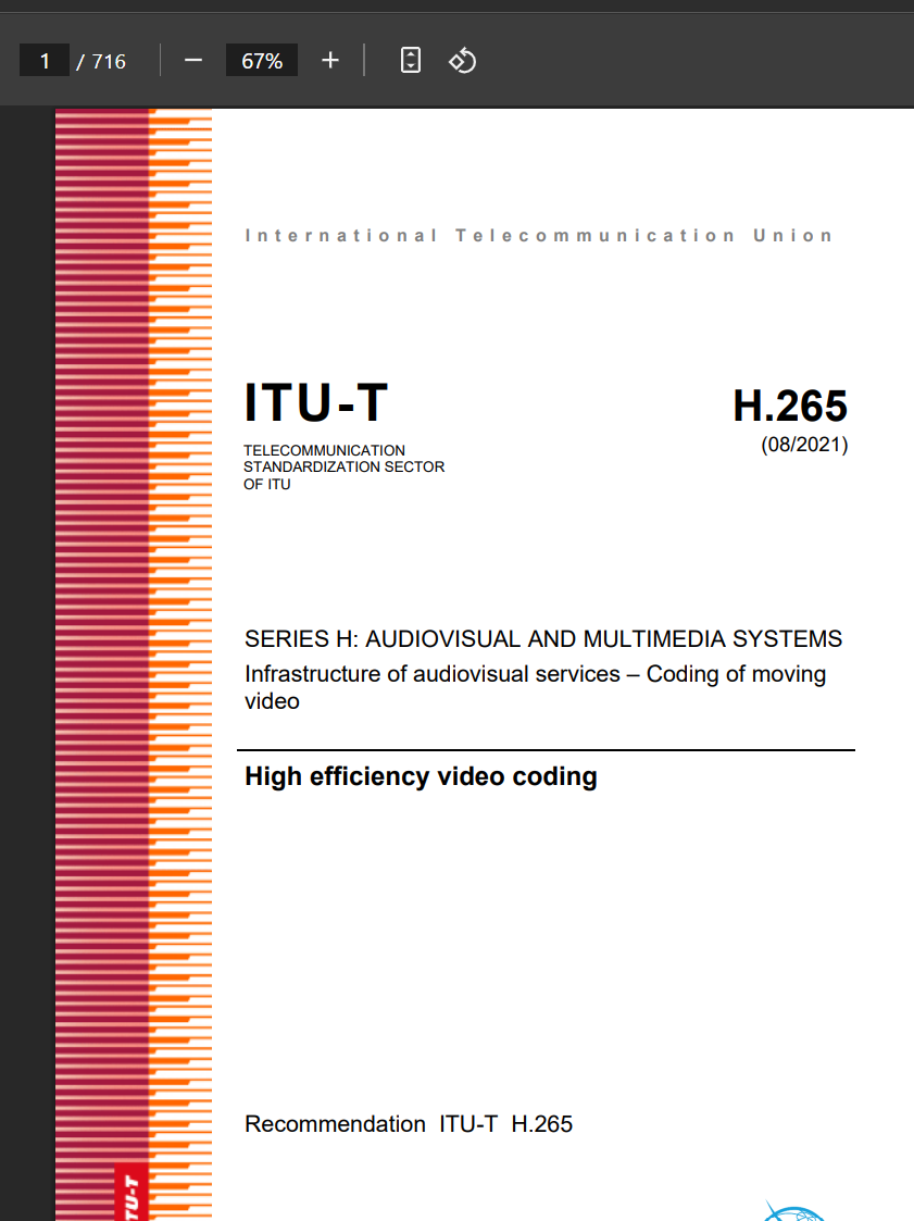 ITU-T Rec. H.265 (08/2021) High efficiency video coding