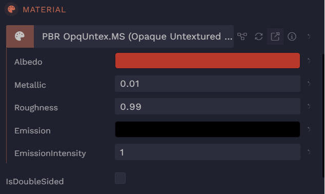 This material is referencing the shader called PBR OpqUntex.MS (Opaque Untextured Material Shader), a default shader provided by Labs.