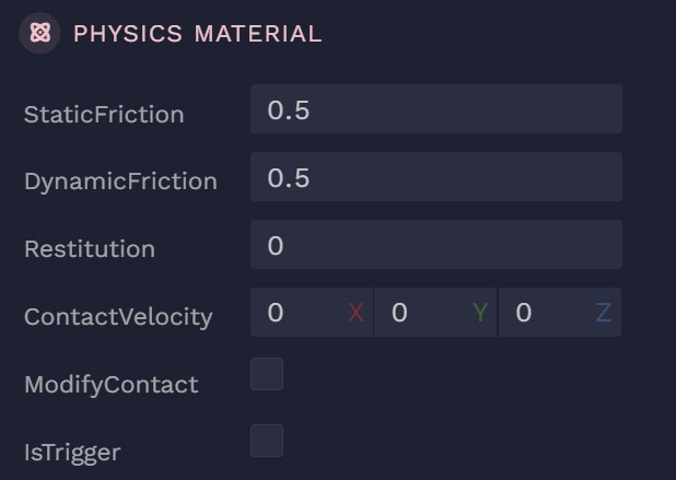 Physics Material Component