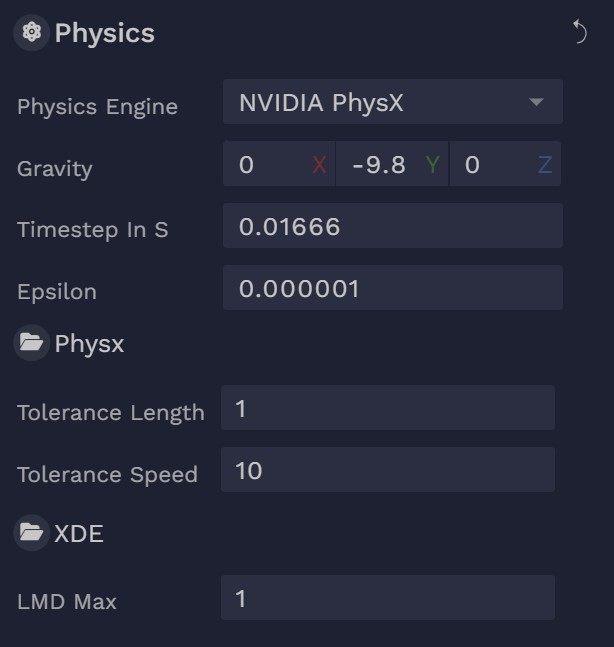 Physics Settings
