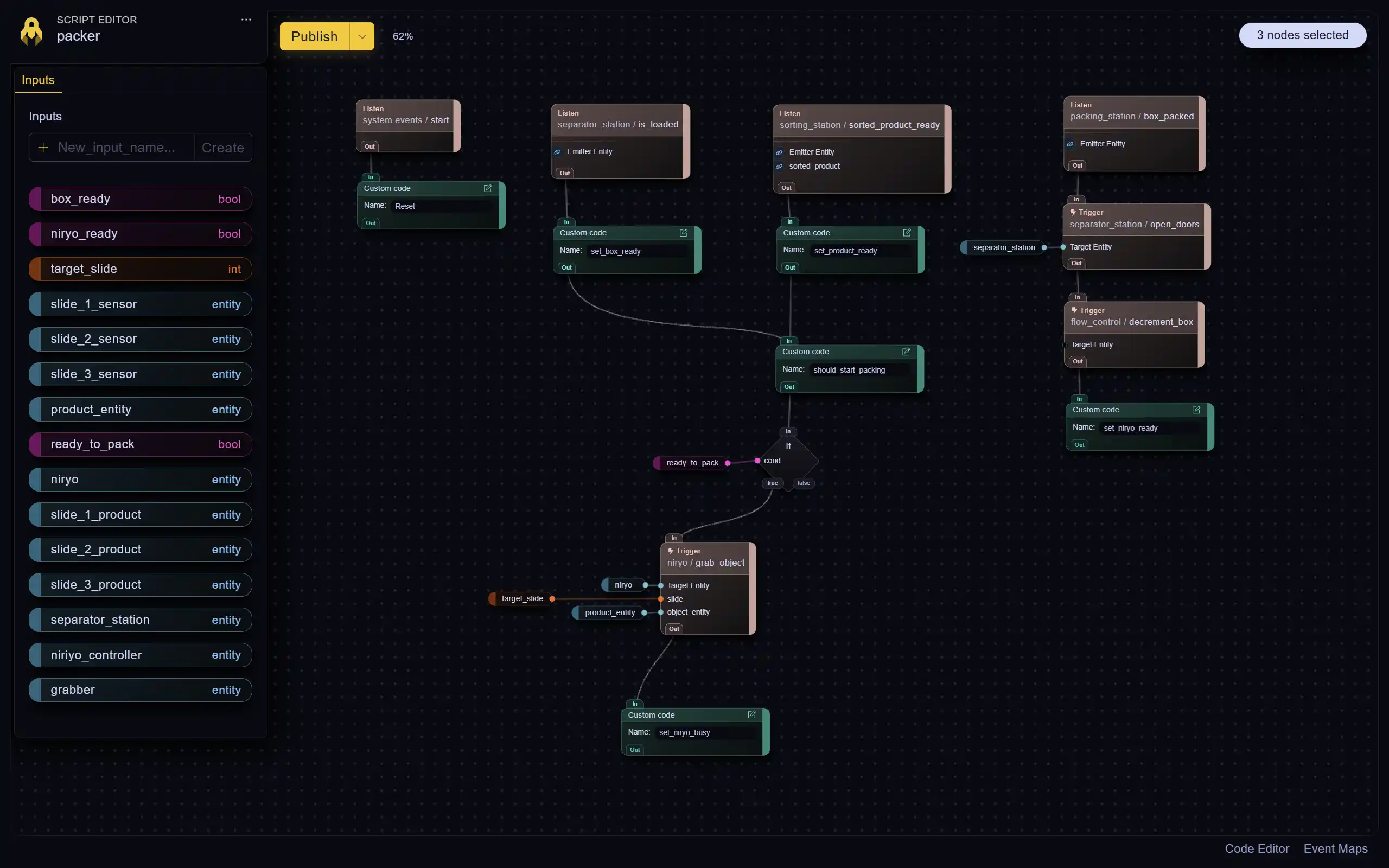 The Script Editor accessed via the Console.