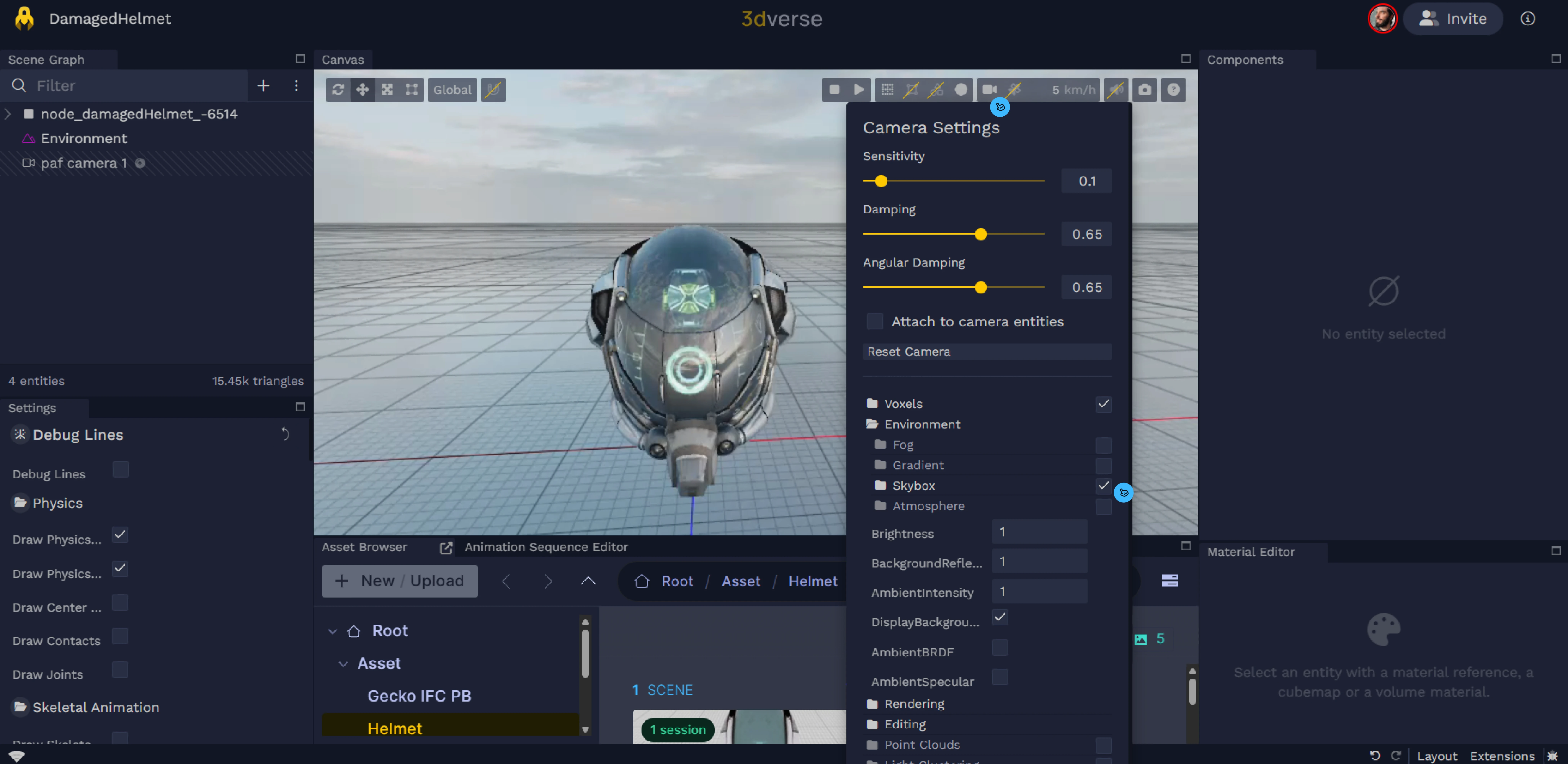 Activate the skybox and see the difference.