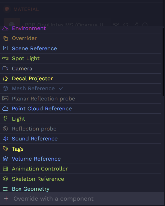 If you want to give your entity a new component, simply choose a component to add like you normally would.